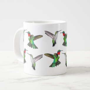 Flying Ruby Throated Hummingbirds Mug