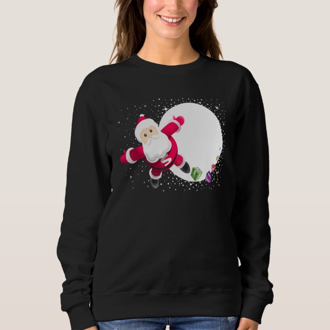Flying Santa Claus Christmas Sweatshirt (Front)