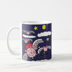 Flying Santa Pig Coffee Mug