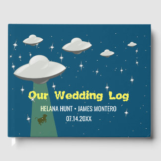 Flying Sauce Cow Abduction Wedding Guest Book