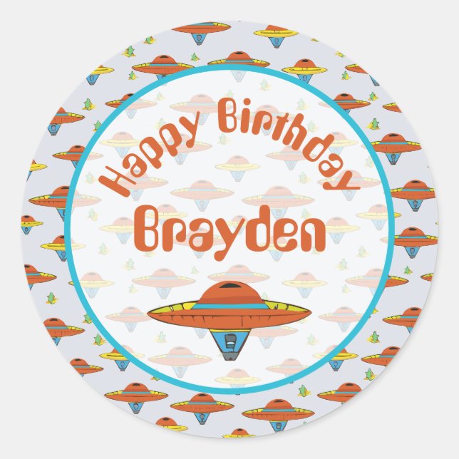 Flying Saucer Classic Round Sticker (Front)