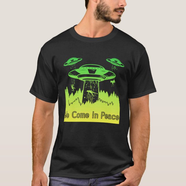 Flying Saucer UFO Astronauts are Aliens 9 T-Shirt (Front)