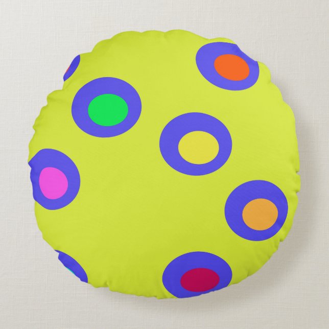 Flying saucers round cushion (Front)