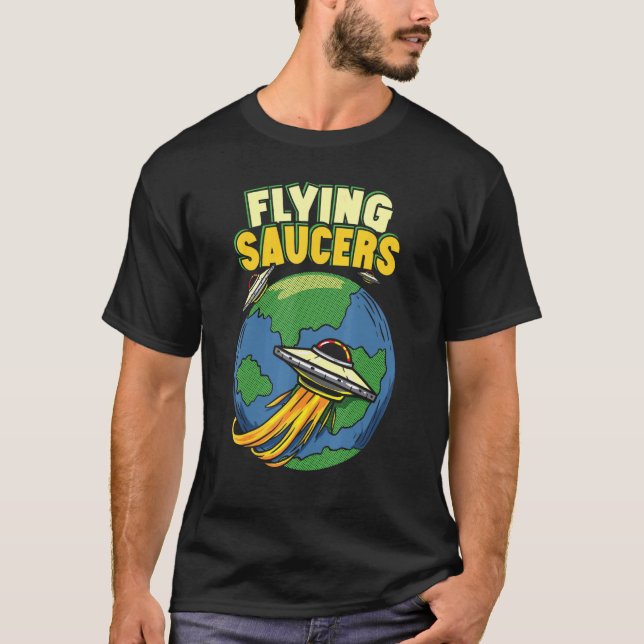 Flying Saucers Ufo Abduction Extraterrestrial Beli T-Shirt (Front)