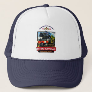 Flying Scotsman 4472 Steam Locomotive Retro Poster Trucker Hat