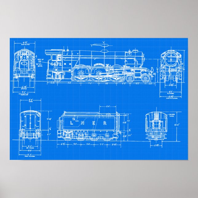 Flying Scotsman Blue Print (Front)