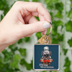 Flying Scotsman – Steam Locomotive Illustration Key Ring