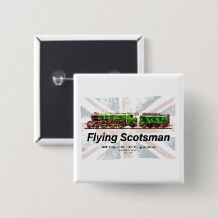 Flying Scotsman Steam Train English Locomotive 15 Cm Square Badge