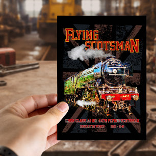 Flying Scotsman Steam Train English Locomotive  Postcard
