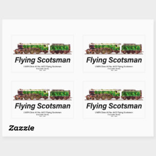 Flying Scotsman Steam Train English Locomotive Rectangular Sticker