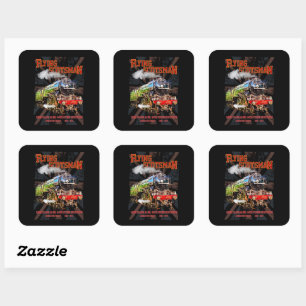 Flying Scotsman Steam Train English Locomotive Square Sticker