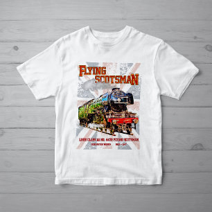 Flying Scotsman Steam Train English Locomotive  T-Shirt