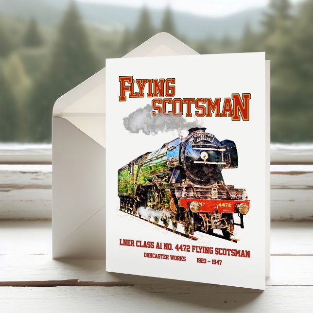Flying Scotsman Steam Train English Locomotive  Thank You Card (Creator Uploaded)