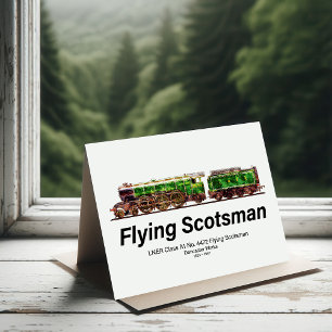 Flying Scotsman Steam Train English Locomotive  Thank You Card
