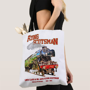 Flying Scotsman Steam Train English Locomotive Tote Bag