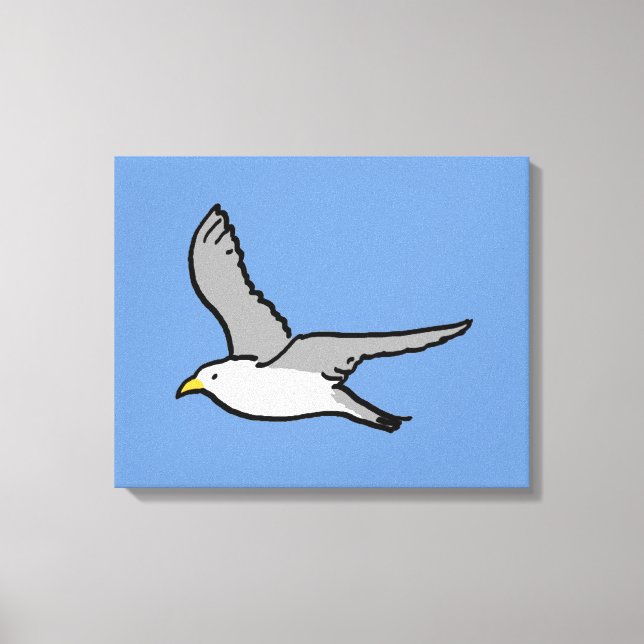 Flying Seagull. A Bird in Flight Canvas Print (Front)