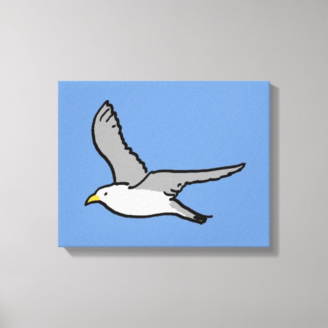 Flying Seagull. A Bird in Flight Canvas Print (Front)