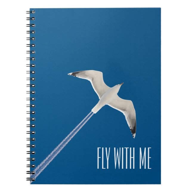 Flying seagull and the contrail spiral notebook (Front)