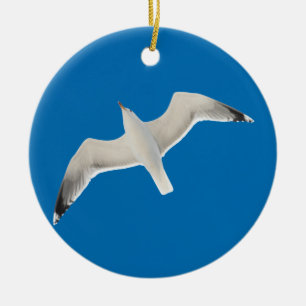 Flying seagull ceramic tree decoration