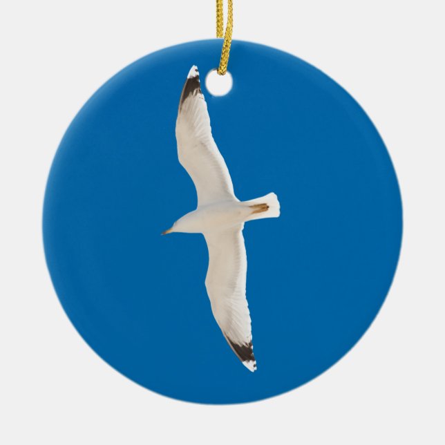Flying seagull ceramic tree decoration (Front)