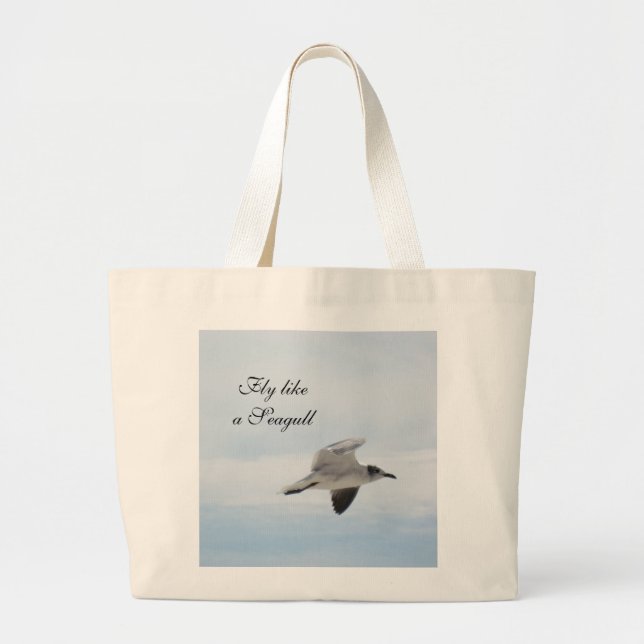 Flying Seagull Large Tote Bag (Front)