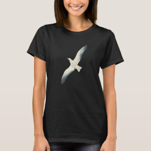 Flying Seagull Seabird Bird Wings Wide Open Cool W T-Shirt