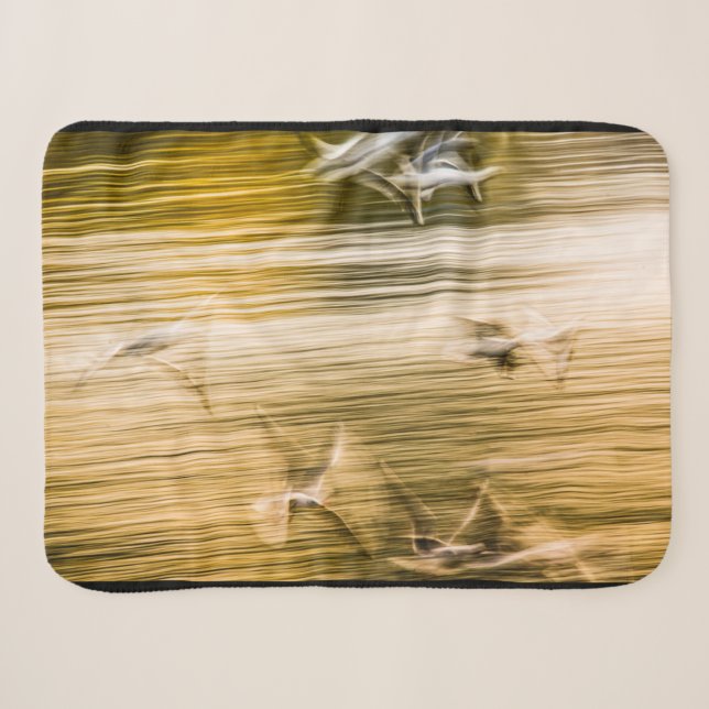 Flying seagulls - abstract sherpa blanket (Front (Horizontal))