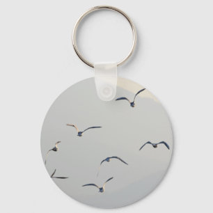 Flying Seagulls Key Ring