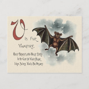 Flying Silly Goofy Vampire Bat Postcard