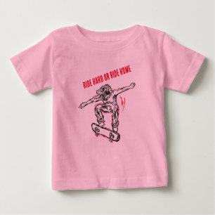 Flying Skater Doing Mid-Air Skateboarding Baby T-Shirt