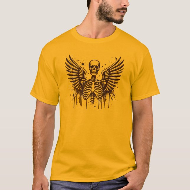 Flying Skull of Death T-Shirt with Wings (Front)