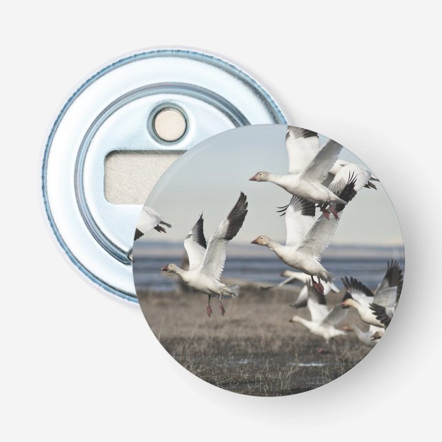 Flying Snow Geese Bottle Opener (Front)