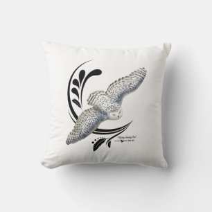 Flying Snowy Owl Cushion