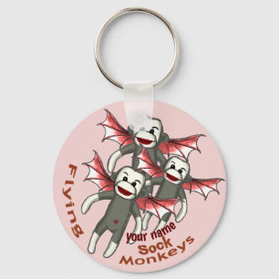 Flying Sock Monkeys  Key Ring