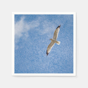 Flying Solo Seagull in the Sky Napkin