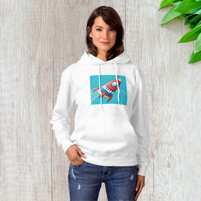 Flying Spaceship Womens Hoodie (Creator Uploaded)