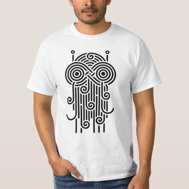 Flying Spaghetti Monster (lines) T-Shirt (Front)