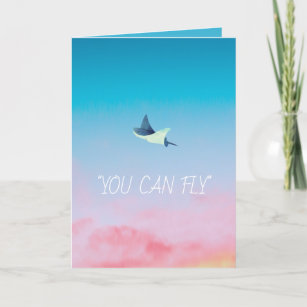 Flying Stingray and Encouragement Get Well  Card