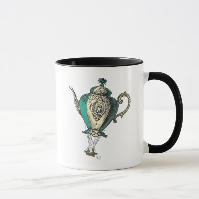 Flying Teapot 1 Green and Yellow Mug (Right)