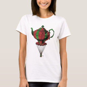 Flying Teapot 2 Red and Green T-Shirt
