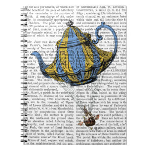 Flying Teapot 3 Blue and Yellow Spiral Notebook