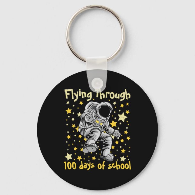 Flying Through 100 Days of School 100th Day Astron Key Ring (Front)