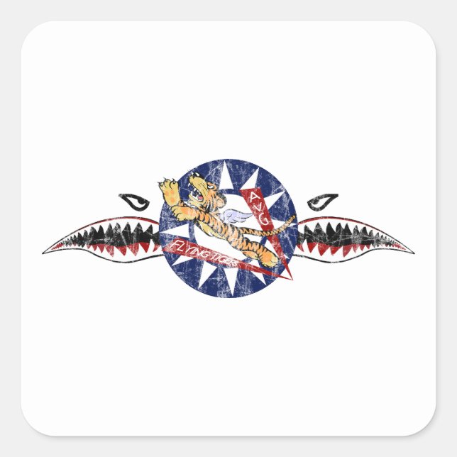 flying tigers avg  square sticker (Front)