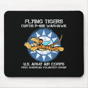 Flying Tigers Curtis P-40b Warhawk World War 2 Air Mouse Pad
