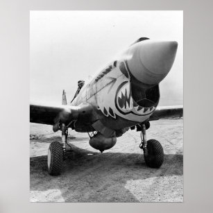 Flying Tigers P-40 Warhawk, 1941. Vintage Photo Poster