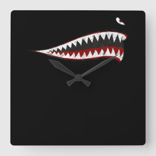 Flying Tigers Shark Mouth - Gifts For Shark Lover Square Wall Clock