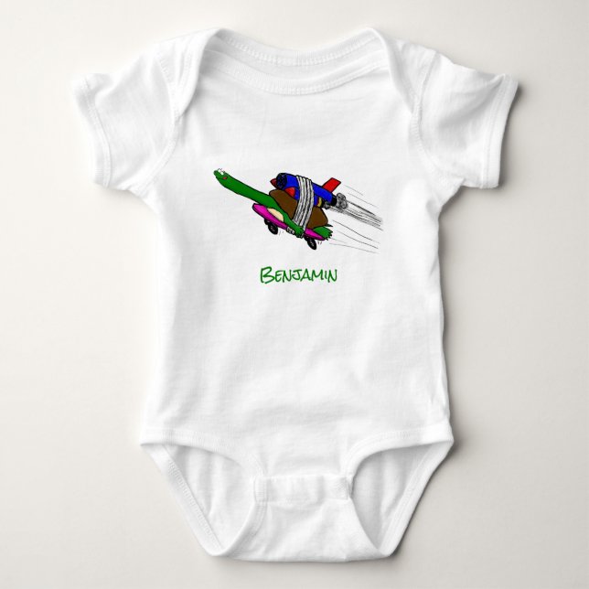 Flying tortoise baby bodysuit (Front)