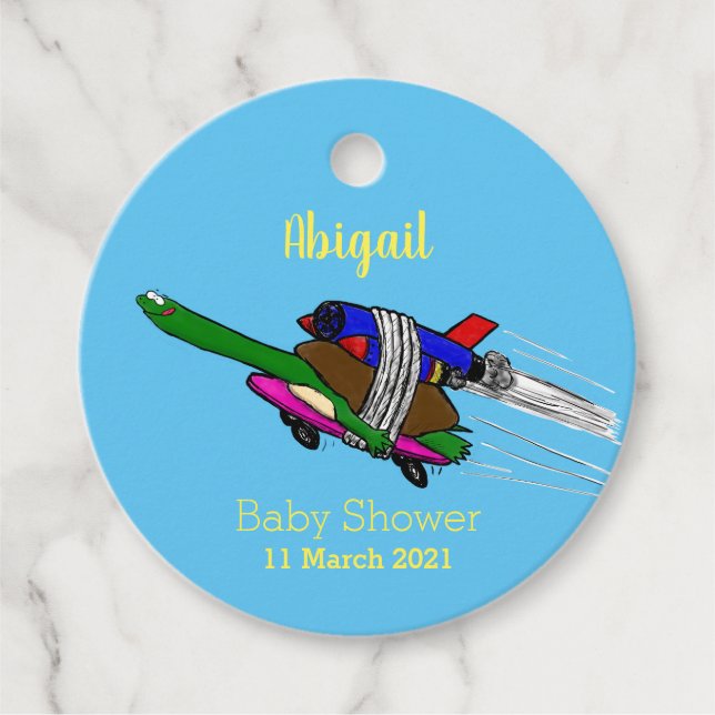 Flying tortoise favour tags (Front)