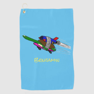Flying tortoise golf towel