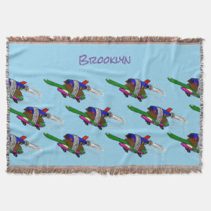 Flying tortoise throw blanket